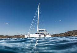 A Sunreef 60 catamaran sailing yacht for charter in Sardinia