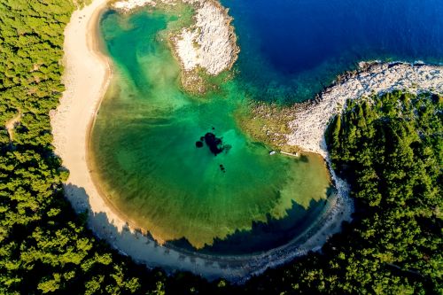 Saplunara beach in the Mljet National Park in Croatia