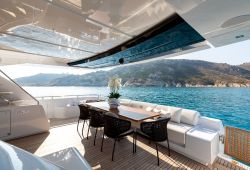 Riva 100 Corsaro boat for charter French Riviera - main deck aft