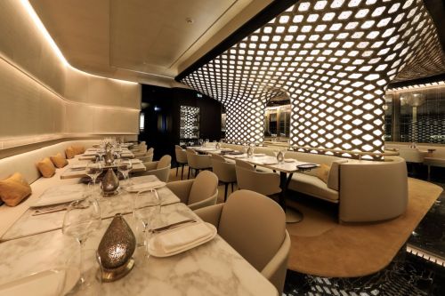 The dining room of the Maya Jah Indian restaurant in Monaco