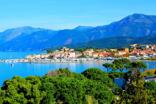 The port of Saint-Florent and its pretty bay surrounded by the Cap Corse mountains