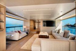 Sanlorenzo SX88 yacht rental French Riviera - salon with panoramic windows