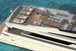 Sanlorenzo SL106 boat for charter French Riviera - aerial view sundeck