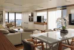 Sanlorenzo SL106 yacht rental French Riviera - salon and dining