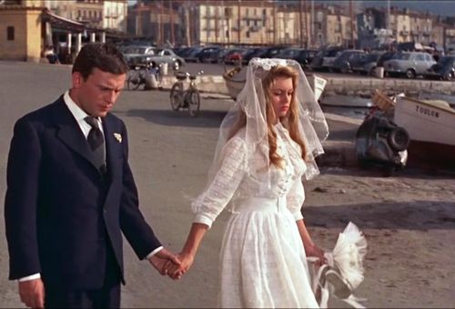 Brigitte Bardot walking on the port of St Tropez in the movie And God created woman