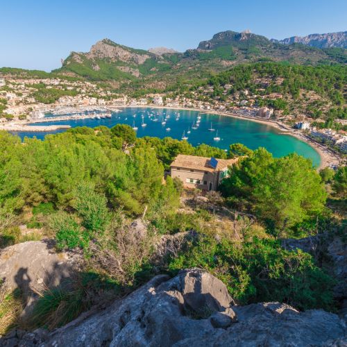 View of Puerto De Andratx in Mallorca in the Balearic Islands 