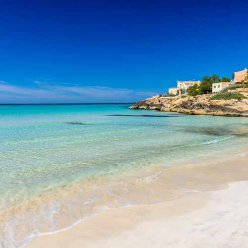 The beautiful beach of Es Trenc in Mallorca in the Balearic Islands