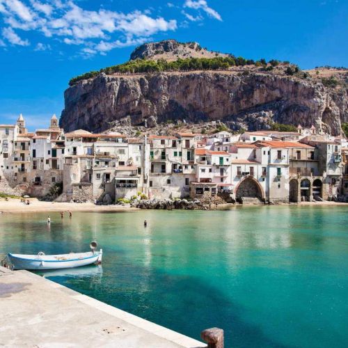 The medieval village of Cefalu in the province of Palermo in Sicily