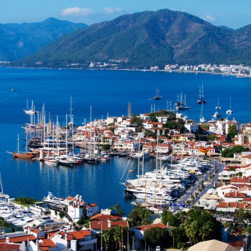 Marmaris Marina and its luxury yachts in Turkey