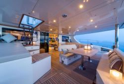 Sunreef 70 catamaran boat for charter Corsica - aft deck