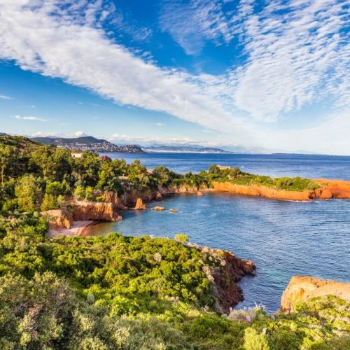 The red rocks of the Esterel near Cannes on the French Riviera