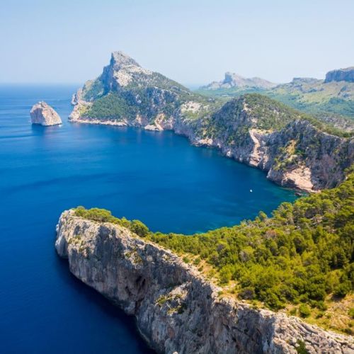 Panoramic view of Cap Formentor in Majorca on a beautiful sunny day