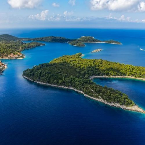 Aerial view of Mljet National Park in Croatia