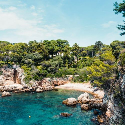 A wild cove of Cap d'Antibes on the French Riviera