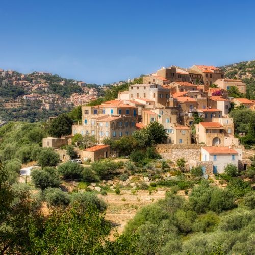 The Corsican village of Pigna with its artists and craftsmen