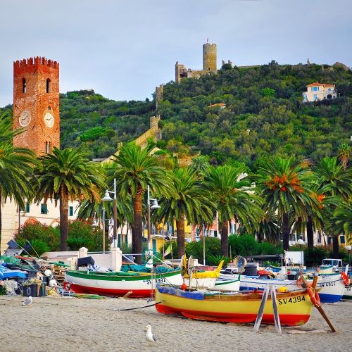 The seaside resort of Noli on the Italian Riviera