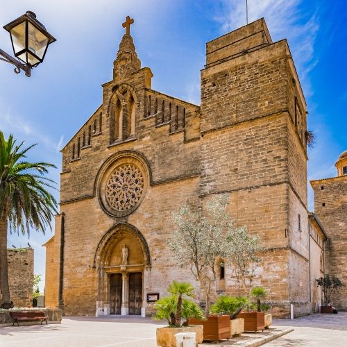 The church of Sant Jaume in the old town of Alcudia in the Balearic Islands