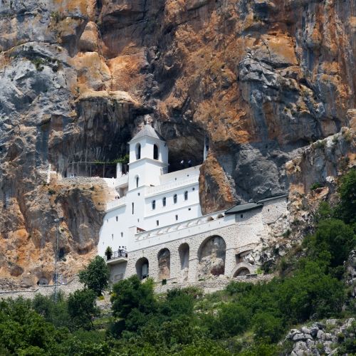 The spectacular Ostrog Monastery and place of pilgrimage in Montenegro