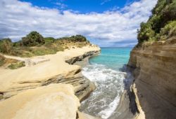 The famous canal d'amour in Sidari on the island of Corfu 