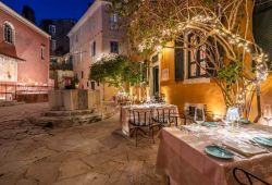 The beautiful historic Venetian Well restaurant located in Corfu