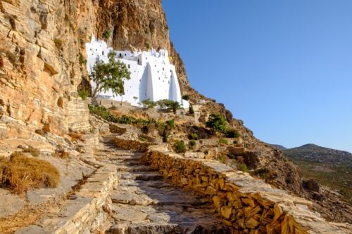 The monastery of Hozoviotissa on the secret island of Amorgos in Greece