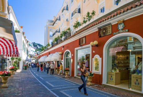 A shopping street on the island of Capri