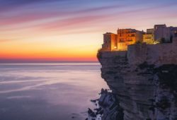 The cliffs of Bonifacio at nightfall