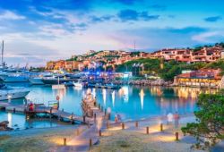 Porto Cervo's marina with its luxury yachts moored