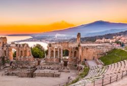 The Theatre of Taormina in Sicily, one of the best Mediterranean yacht charter destinations for the shoulder season