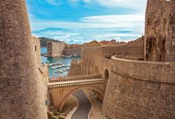 The ramparts in the old city of Dubrovnik in Croatia