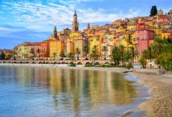 The colourful coastline of Menton in the south of France