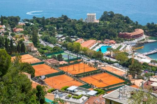 Clay tennis courts in Monaco during the Monte-Carlo Masters