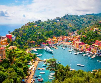 The Portofino marina and its yachts on the Italian Riviera