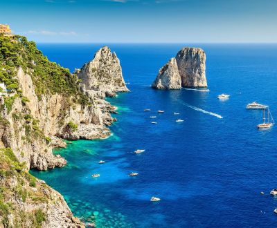 The Faraglioni rocks on the island of Capri 