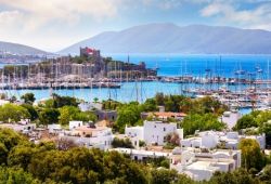 The port and castle of Bodrum in Turkey