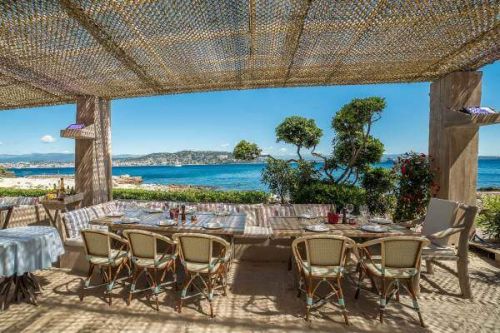 La Gurite beach club restaurant in Cannes on the island of Lrins Sainte-Marguerite