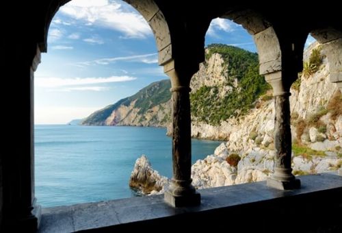 The arches of the Church of San Pietro in the village of Portovenere