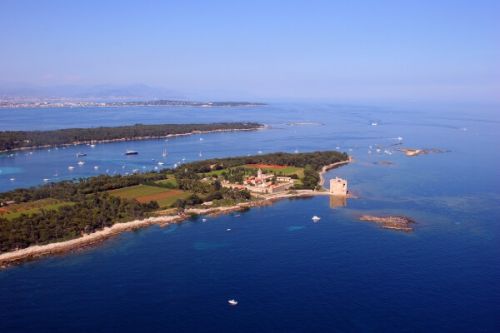 Panoramic view of the Lrins islands in the bay of Cannes