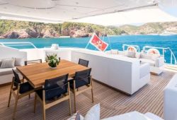 Mangusta 130 boat for charter French Riviera - aft deck