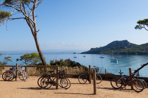 Bikes on the island of Porquerolles in the south of France