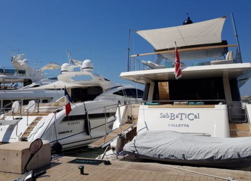 Yachts moored in the port of St Tropez on the French Riviera