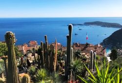 The exotic garden of Eze with a panoramic view of the Mediterranean