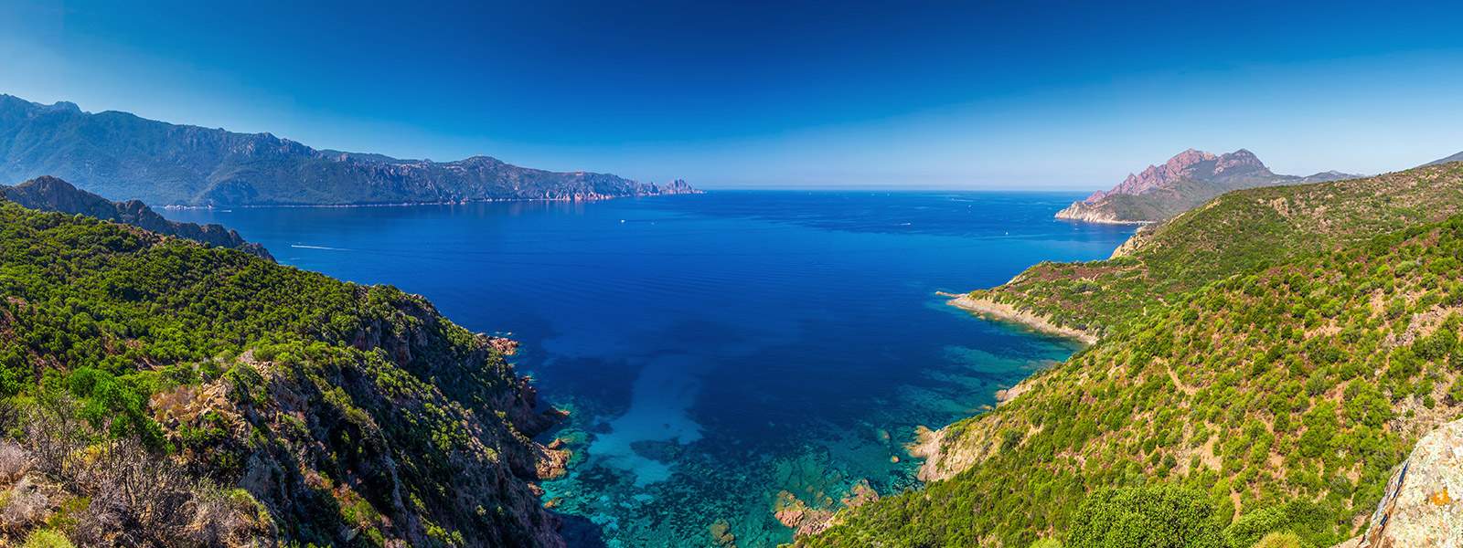 Panorama of Girolata in Corsica during a Mediterranean yacht charter